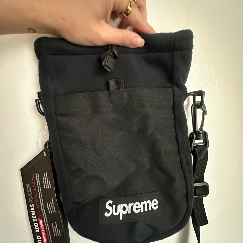 Supreme Black PolarTec Fleece Sling Bag
